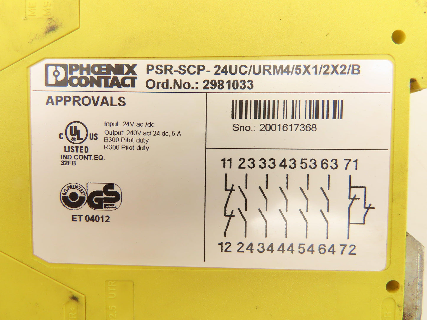 Phoenix Contact PSR-SCP-24UC/URM4/5X1/2X2/B Safety Relay Lot of 6