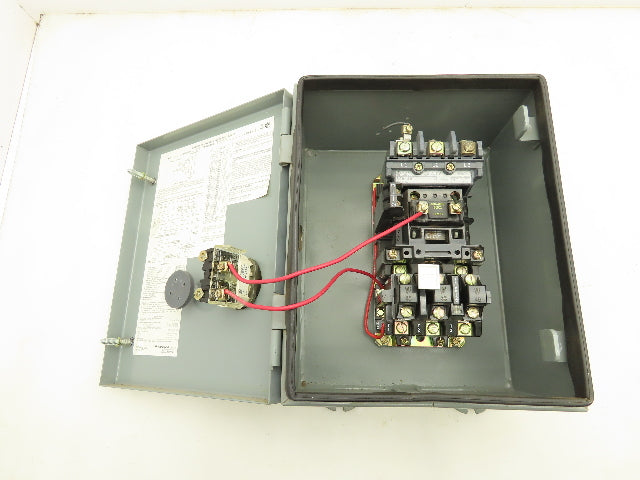 Allen Bradley 509-AJB Magnetic Motor Starter 3 Pole 18A 480V Coil Sz0 Nema 3R,12