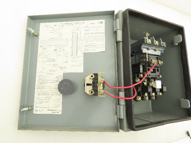 Allen Bradley 509-AJB Magnetic Motor Starter 3 Pole 18A 480V Coil Sz0 Nema 3R,12
