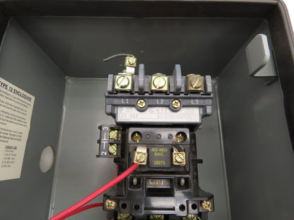 Allen Bradley 509-AJB Magnetic Motor Starter 3 Pole 18A 480V Coil Sz0 Nema 3R,12