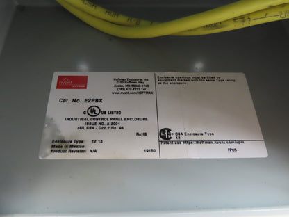 Hoffman E2PBX Pushbutton Enclosure W/Illuminated Blue Green Pushbuttons Nema 13