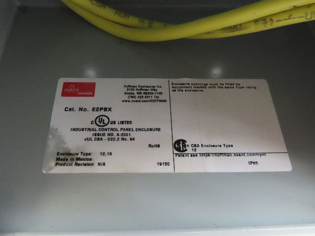 Hoffman E2PBX Pushbutton Enclosure W/Illuminated Blue Green Pushbuttons Nema 13