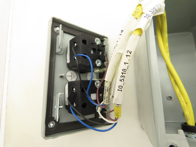 Hoffman E2PBX Pushbutton Enclosure W/Illuminated Blue Green Pushbuttons Nema 13