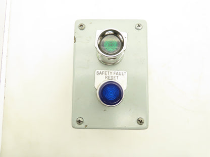 Hoffman E2PBX Pushbutton Enclosure W/Illuminated Blue Green Pushbuttons Nema 13