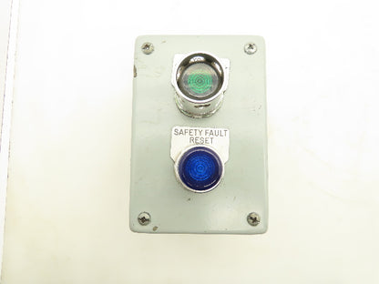Hoffman E2PBX Pushbutton Enclosure W/Illuminated Blue Green Pushbuttons Nema 13