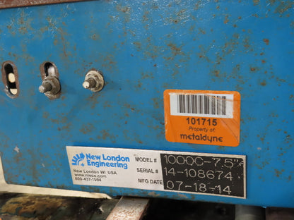 New London Engineering 7.5"x 9' 8" Steel Tabletop Belt Conveyor S-Curve 18 FPM