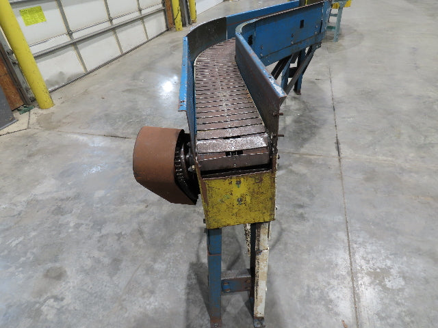 New London Engineering 7.5"x 9' 8" Steel Tabletop Belt Conveyor S-Curve 18 FPM