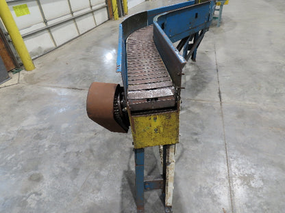 New London Engineering 7.5"x 9' 8" Steel Tabletop Belt Conveyor S-Curve 18 FPM