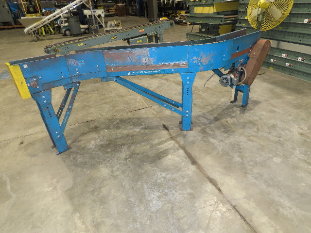 New London Engineering 7.5"x 9' 8" Steel Tabletop Belt Conveyor S-Curve 18 FPM