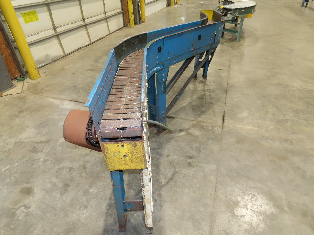 New London Engineering 7.5"x 9' 8" Steel Tabletop Belt Conveyor S-Curve 18 FPM