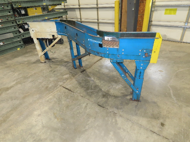 New London Engineering 7.5"x 9' 8" Steel Tabletop Belt Conveyor S-Curve 18 FPM