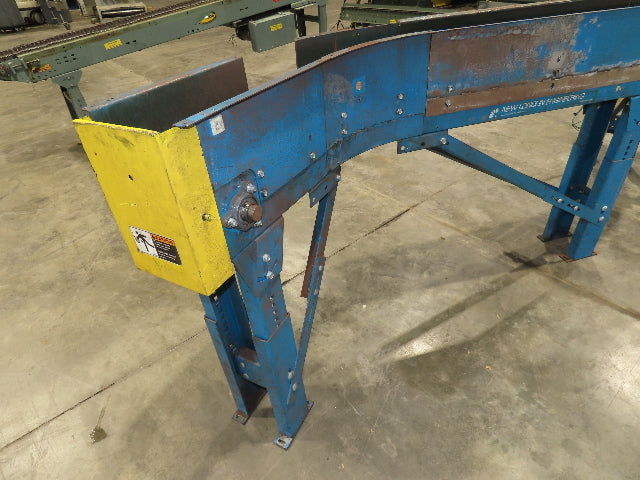 New London Engineering 7.5"x 9' 8" Steel Tabletop Belt Conveyor S-Curve 18 FPM