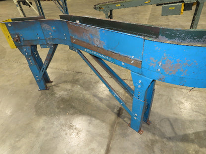 New London Engineering 7.5"x 9' 8" Steel Tabletop Belt Conveyor S-Curve 18 FPM