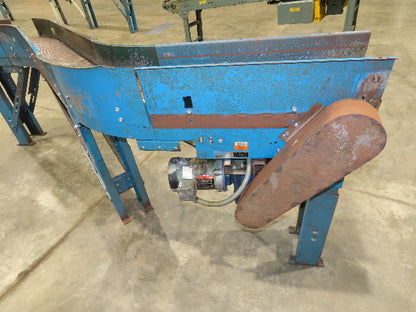 New London Engineering 7.5"x 9' 8" Steel Tabletop Belt Conveyor S-Curve 18 FPM