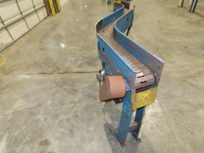 New London Engineering 7.5"x 9' 8" Steel Tabletop Belt Conveyor S-Curve 18 FPM