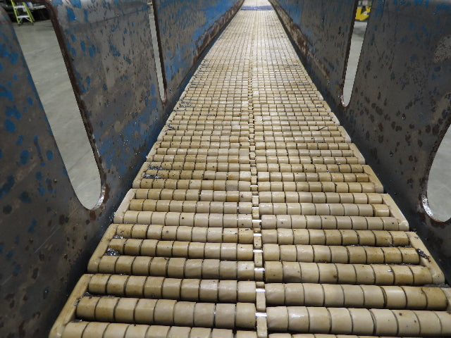New London Engineering 7.5"x12' Plastic Roller Belt Accumulating Conveyor 30 FPM