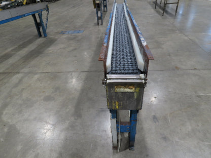 New London Engineering 8"x 12' Plastic Roller Belt Accumulating Conveyor 30 FPM