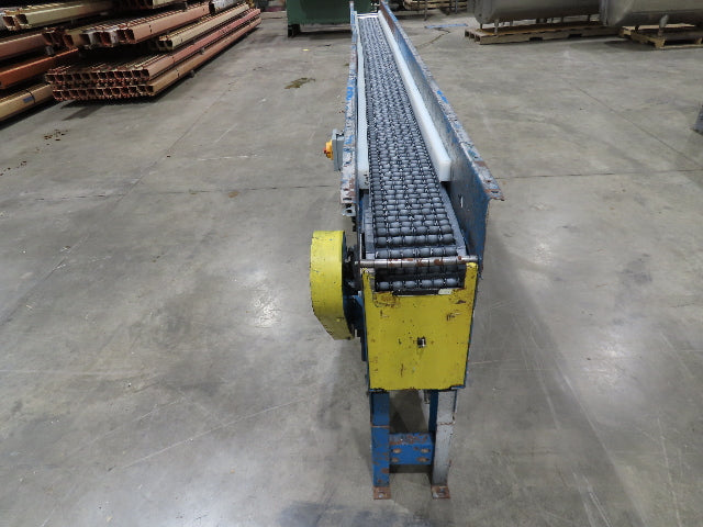 New London Engineering 8"x 12' Plastic Roller Belt Accumulating Conveyor 30 FPM