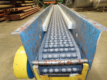 New London Engineering 8"x 12' Plastic Roller Belt Accumulating Conveyor 30 FPM