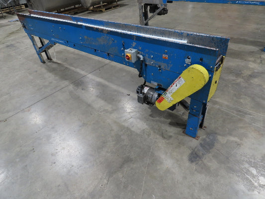 New London Engineering 8"x 12' Plastic Roller Belt Accumulating Conveyor 30 FPM
