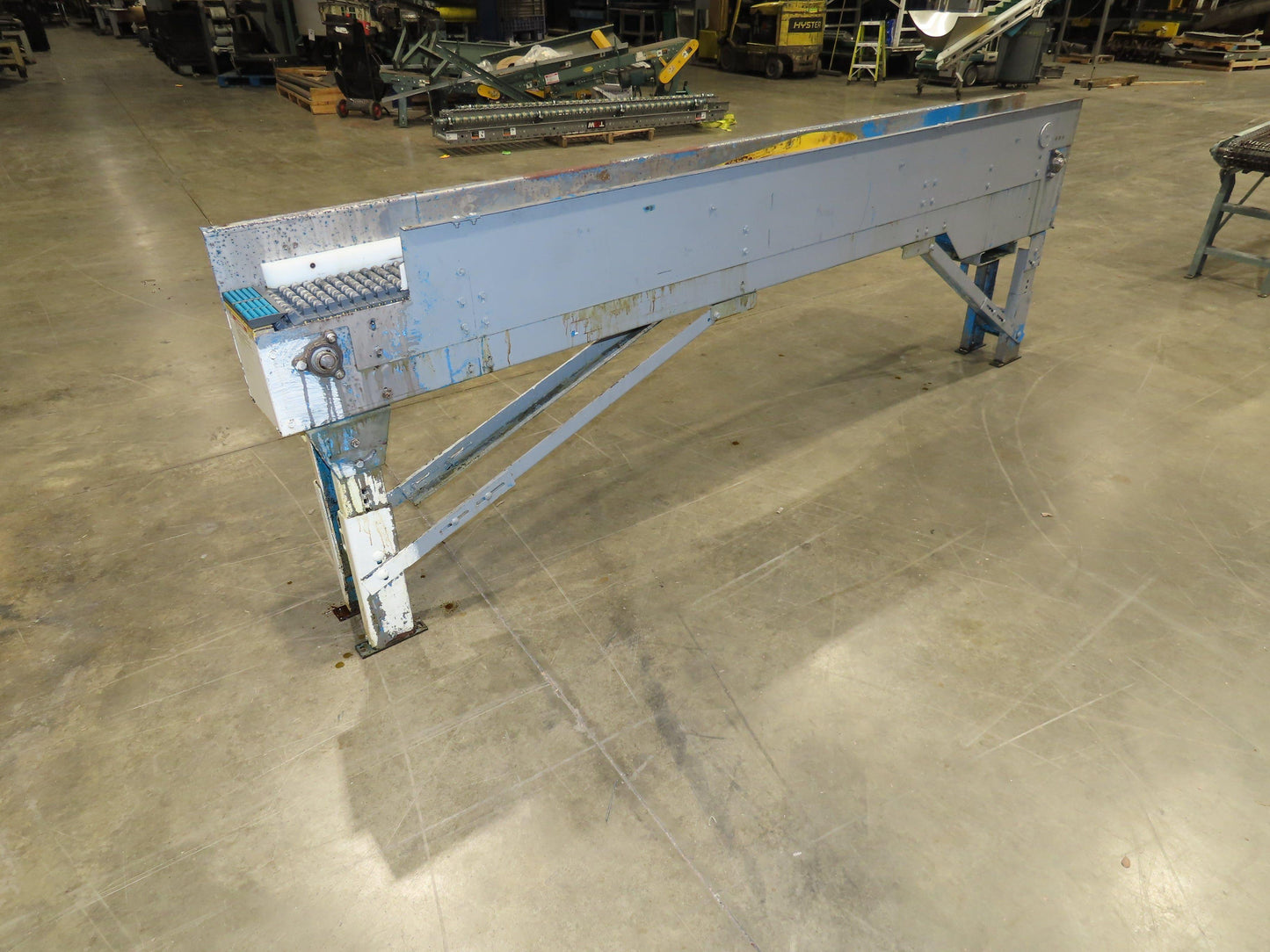 New London Engineering 8"x10' Plastic Roller Belt Accumulating Conveyor No Drive