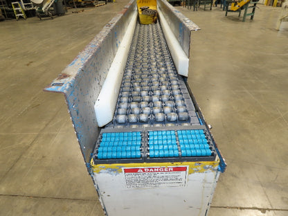 New London Engineering 8"x10' Plastic Roller Belt Accumulating Conveyor No Drive