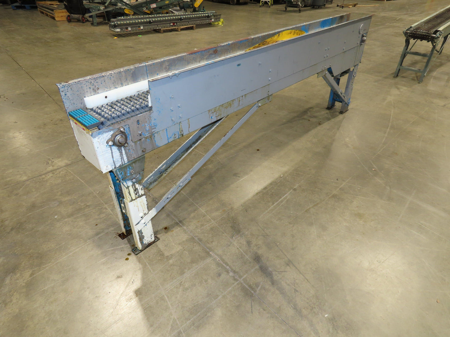 New London Engineering 8"x10' Plastic Roller Belt Accumulating Conveyor No Drive