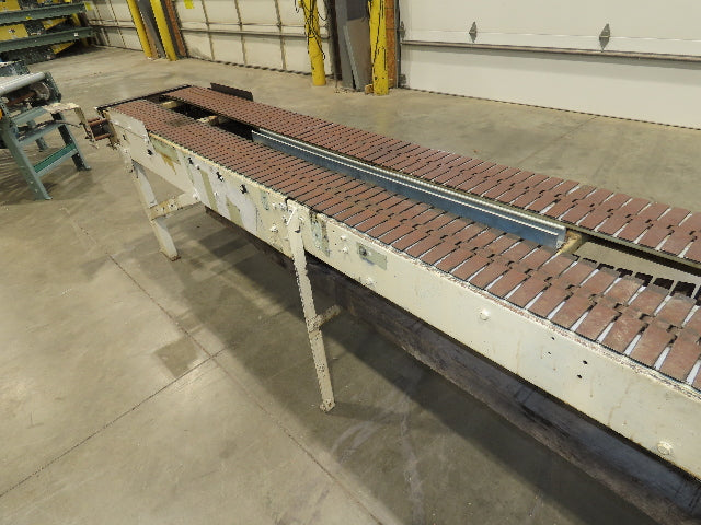 7.5"x 17' Steel Tabletop Double Belt Conveyor Side x Side Adj Height -No Drive