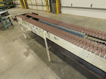 7.5"x 17' Steel Tabletop Double Belt Conveyor Side x Side Adj Height -No Drive