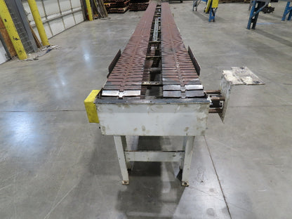7.5"x 17' Steel Tabletop Double Belt Conveyor Side x Side Adj Height -No Drive