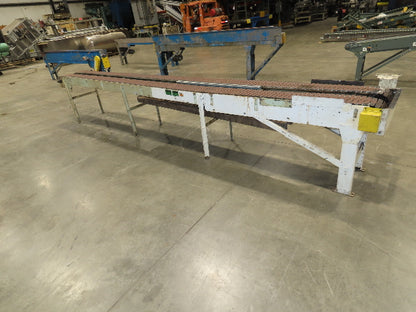 7.5"x 17' Steel Tabletop Double Belt Conveyor Side x Side Adj Height -No Drive