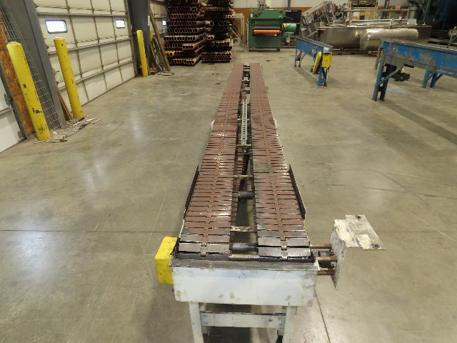 7.5"x 17' Steel Tabletop Double Belt Conveyor Side x Side Adj Height -No Drive