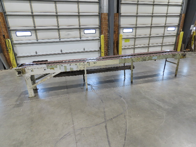 7.5"x 17' Steel Tabletop Double Belt Conveyor Side x Side Adj Height -No Drive