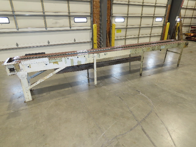 7.5"x 17' Steel Tabletop Double Belt Conveyor Side x Side Adj Height -No Drive