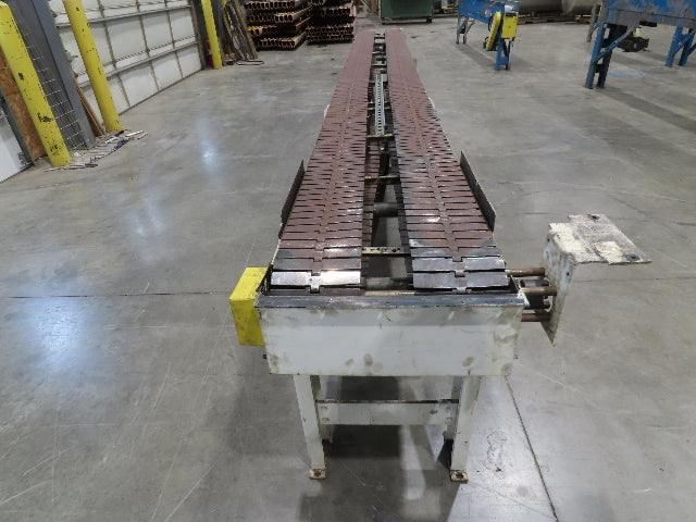 7.5"x 17' Steel Tabletop Double Belt Conveyor Side x Side Adj Height -No Drive