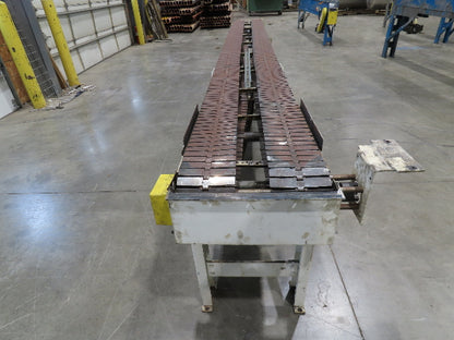 7.5"x 17' Steel Tabletop Double Belt Conveyor Side x Side Adj Height -No Drive