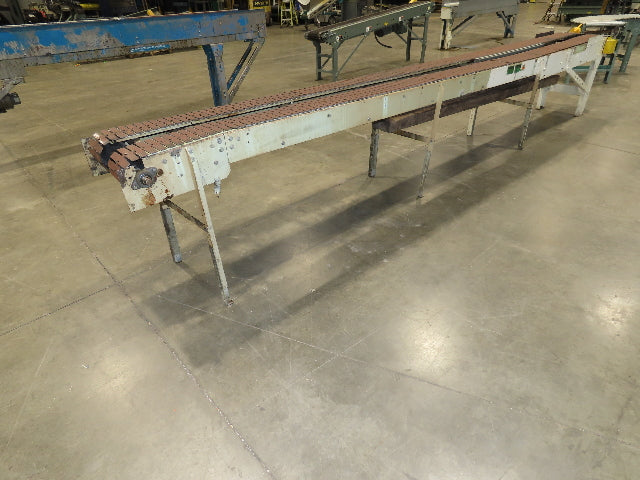 7.5"x 17' Steel Tabletop Double Belt Conveyor Side x Side Adj Height -No Drive