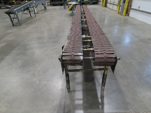 7.5"x 17' Steel Tabletop Double Belt Conveyor Side x Side Adj Height -No Drive