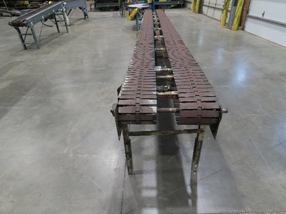 7.5"x 17' Steel Tabletop Double Belt Conveyor Side x Side Adj Height -No Drive