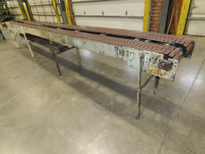 7.5"x 17' Steel Tabletop Double Belt Conveyor Side x Side Adj Height -No Drive