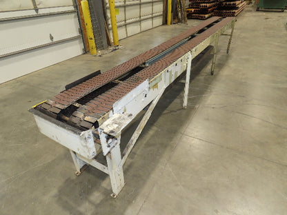 7.5"x 17' Steel Tabletop Double Belt Conveyor Side x Side Adj Height -No Drive
