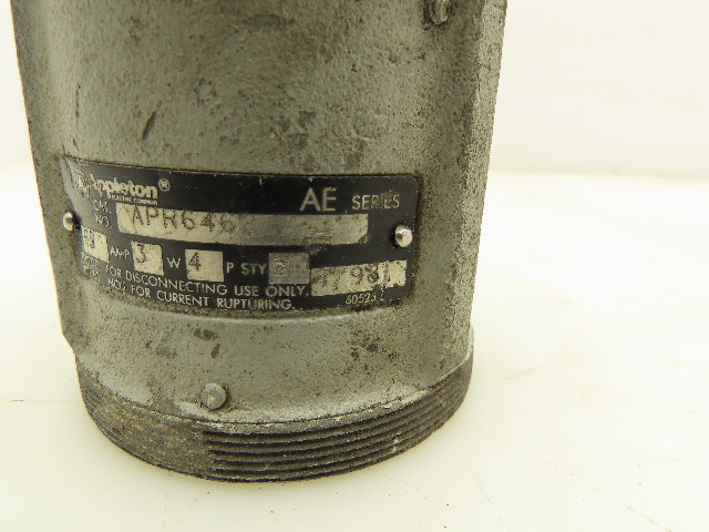 Appleton APR6462 Pin and Sleeve Female Connector 60A 3W 4P 600V Weatherproof