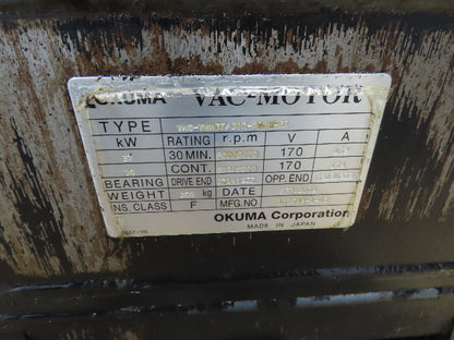 Okuma VAC-YMM37/30R Vac Motor 37/30kw Spindle Servo Motor 6000RPM 170V