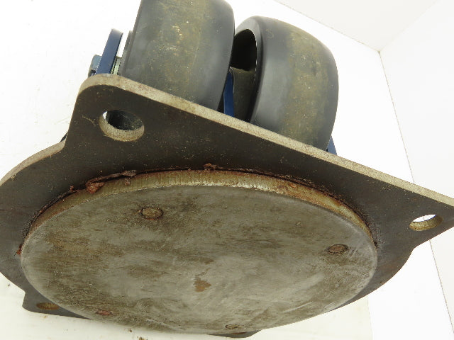 RWM Kingpinless 2-95 Swivel Plate 8"x3" Dual Caster Wheel Solid Urethane 5000Lb