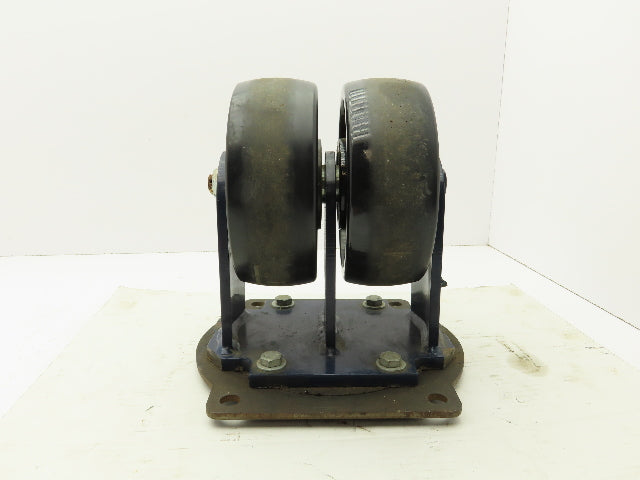 RWM Kingpinless 2-95 Swivel Plate 8"x3" Dual Caster Wheel Solid Urethane 5000Lb