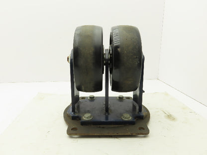 RWM Kingpinless 2-95 Swivel Plate 8"x3" Dual Caster Wheel Solid Urethane 5000Lb
