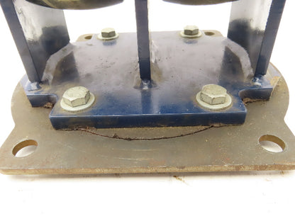 RWM Kingpinless 2-95 Swivel Plate 8"x3" Dual Caster Wheel Solid Urethane 5000Lb