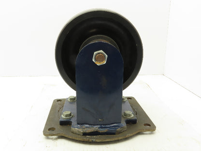 RWM Kingpinless 2-95 Swivel Plate 8"x3" Dual Caster Wheel Solid Urethane 5000Lb
