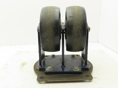 RWM Kingpinless 2-95 Swivel Plate 8"x3" Dual Caster Wheel Solid Urethane 5000Lb