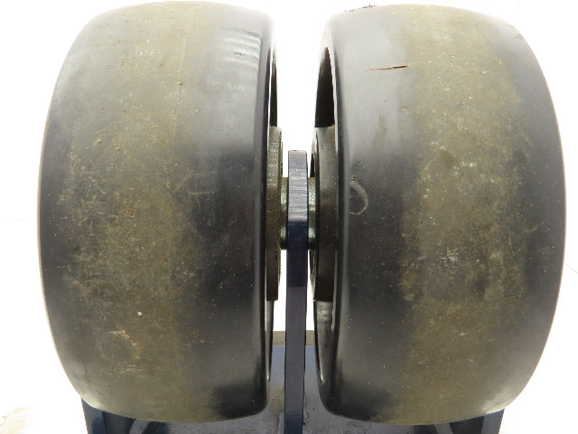RWM Kingpinless 2-95 Swivel Plate 8"x3" Dual Caster Wheel Solid Urethane 5000Lb